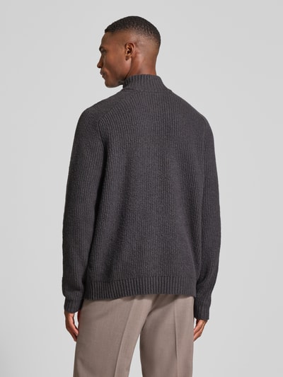 JAKE*S STUDIO MEN Gebreide pullover met opstaande kraag Antraciet - 5