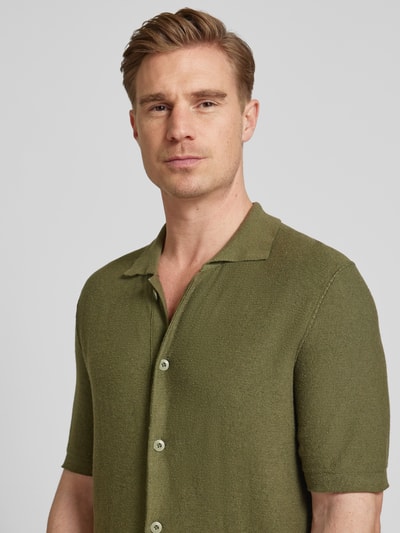 Marc O'Polo Slim fit vrijetijdsoverhemd met platte kraag Olijfgroen - 3