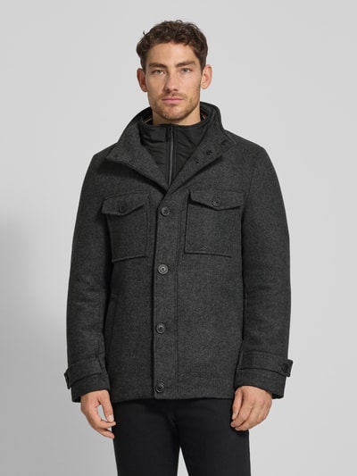 Christian Berg Men Regular Fit Jacke mit Woll-Anteil Anthrazit Melange 4