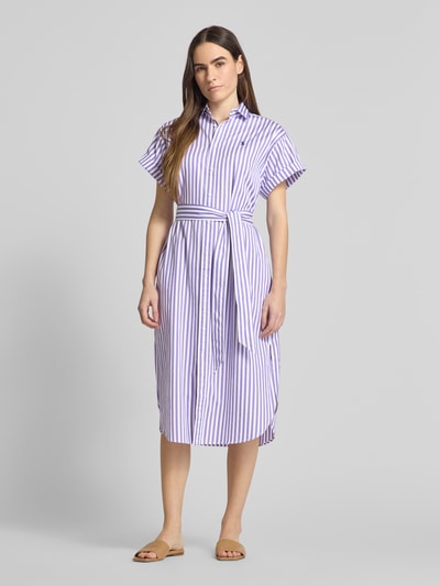 Polo Ralph Lauren Hemdblusenkleid in Midilänge Purple 4