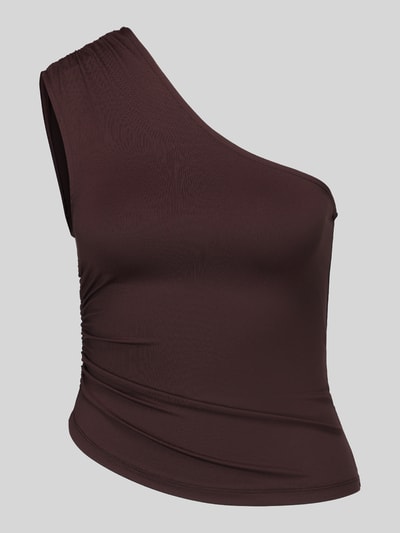 PIECES Blusentop mit One Shoulder-Ausschnitt Dunkelbraun 2