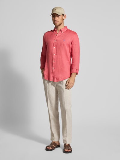 Polo Ralph Lauren Regular fit linnen overhemd met button-downkraag Paars - 1
