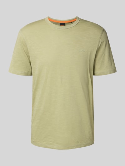 BOSS Orange Regular fit T-shirt van puur katoen, model 'TEGOOD' Lindegroen - 2