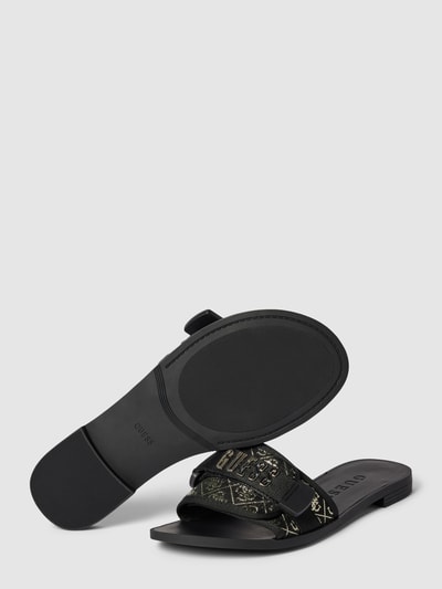 Guess Slippers met labeldetail, model 'ELYZE' Zwart - 4