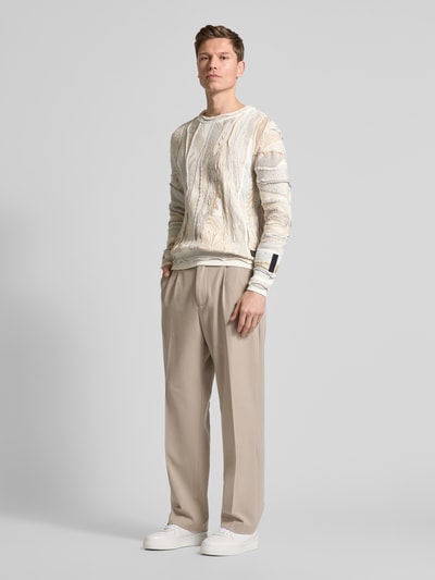 CARLO COLUCCI Strickpullover mit Rundhalsausschnitt Beige 1