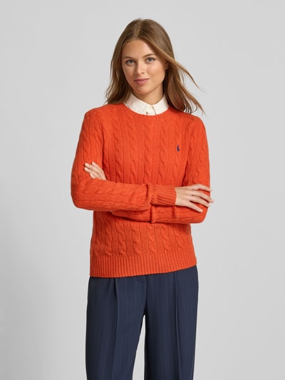 Polo Ralph Lauren Strickpullover aus Wolle-Kaschmir-Mix Modell 'JULIANNA' Orange 4