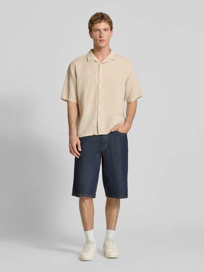 Redefined Rebel Oversized Freizeithemd mit Strukturmuster Modell 'Corey' Sand 1
