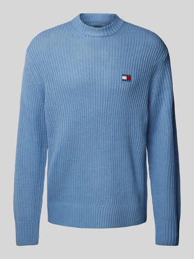 Tommy Jeans Gebreide pullover met labelpatch Rookblauw - 1