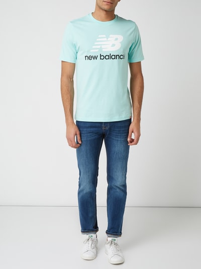 New Balance T-shirt z nadrukiem z logo Miętowy 1