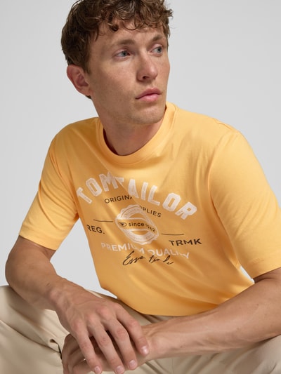 Tom Tailor Regular Fit T-Shirt aus reiner Baumwolle Apricot 3