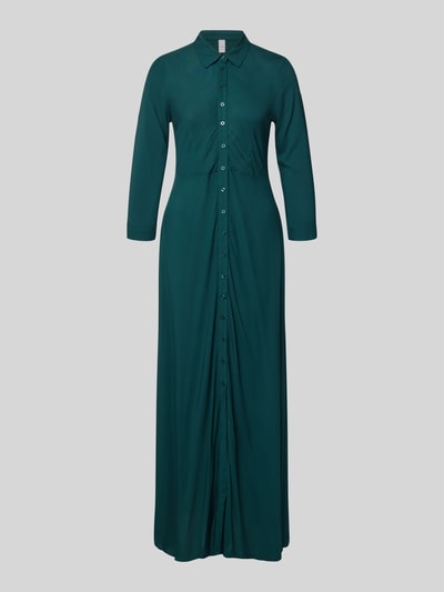 YAS Maxi-jurk met knoopsluiting, model 'SAVANNA' Donkergroen - 2