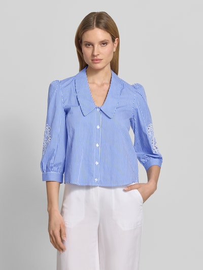 Christian Berg Woman Selection Korte blouse met ajourwerk en 3/4-mouw Blauw - 4