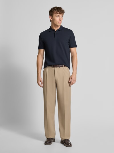 BOSS Regular fit poloshirt van katoenmix Marineblauw - 1