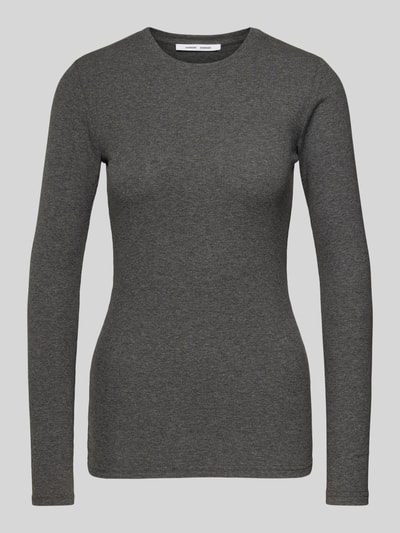 Samsøe Samsøe Bluzka z długim rękawem i okrągłym dekoltem model ‘ALEXA’ Ciemnoszary 2