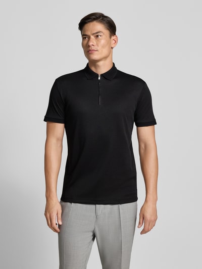 SELECTED HOMME Regular Fit Poloshirt aus Baumwoll-Mix Modell 'FAVE' Black 4
