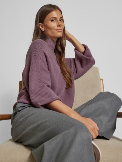 MSCH Copenhagen Gebreide pullover met opstaande kraag, model 'Magnea Rachelle' Prune - 3