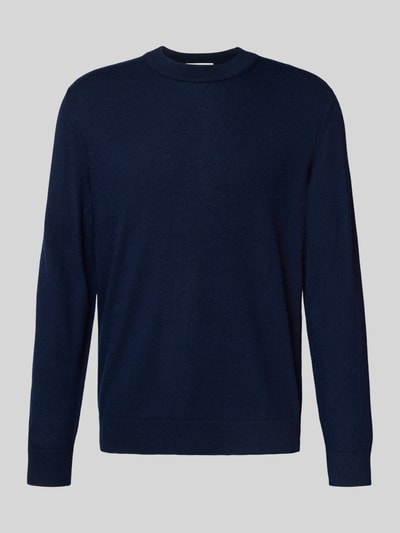 SELECTED HOMME Regular fit gebreide pullover van zuivere merinowol, model 'TRAY' Marineblauw - 2