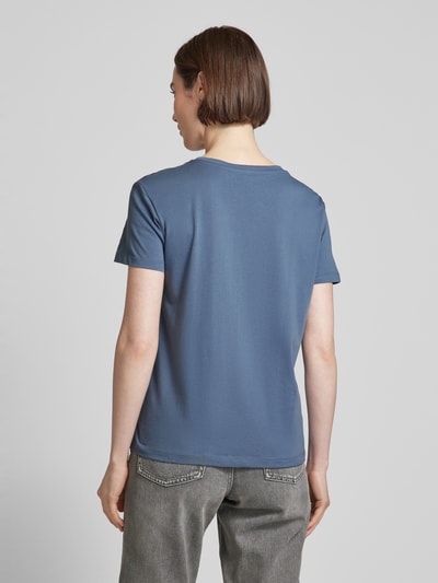 Jake*s Casual T-shirt met motiefprint Rookblauw - 5