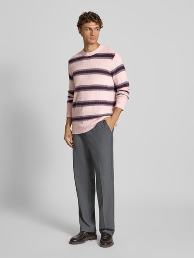 ANNARR Gebreide pullover met ronde hals, model 'JOHAN' Felroze - 1