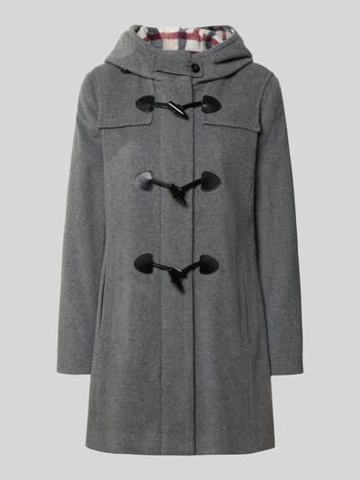 Produktfoto, grauer Regular Fit Dufflecoat aus Woll-Mix von Gil Bret, glatte Oberfläche, große Knebelverschlüsse, Damen Dufflecoat von Gil Bret