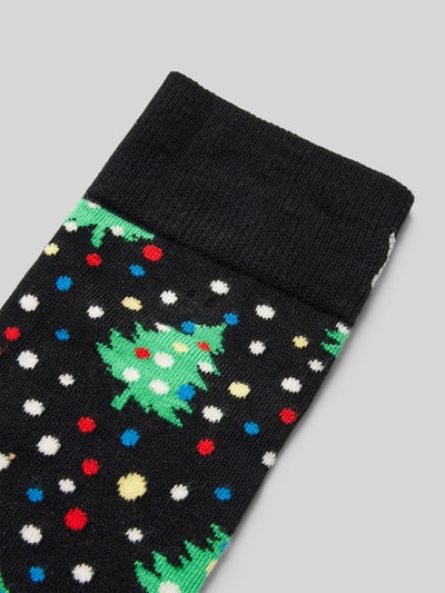 Happy Socks Sokken met motiefprint, model 'Christmas Night' Zwart - 2