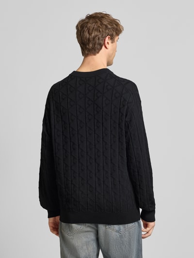 Calvin Klein Jeans Strickpullover mit Rundhalsausschnitt Modell 'EASY' Black 5