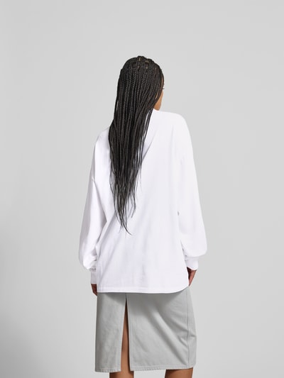 black palms Oversized Longsleeve aus Baumwolle Weiss 5