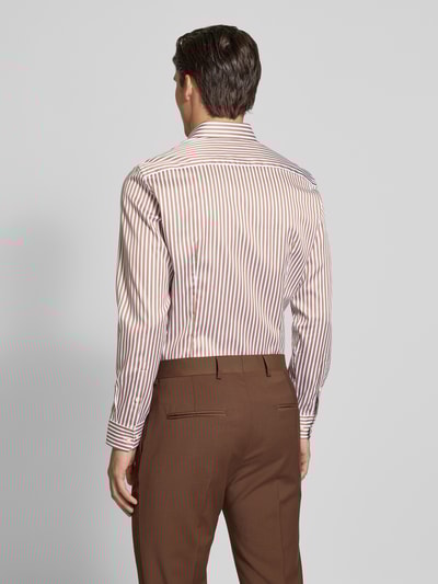 Jake*s Slim fit zakelijk overhemd met haaikraag Donkerbruin - 5