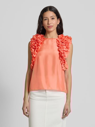 Essentiel Antwerp Regular Fit Blusenshirt mit Rüschen Modell 'Honour' Orange 4