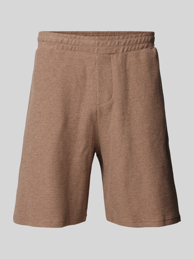 REVIEW Regular Fit Sweatshorts mit Strukturmuster Mud 2