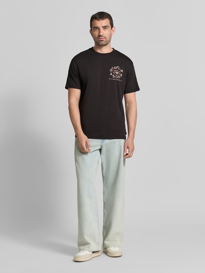 Scotch & Soda t-shirt z nadrukiem z logo i okrągłym dekoltem Czarny 1