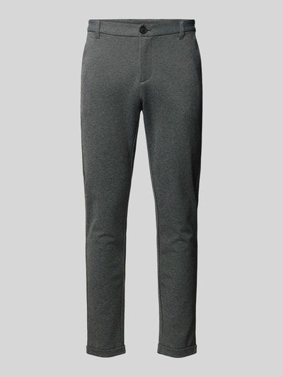 Lindbergh Slim fit stoffen broek met verkort model Middengrijs - 2