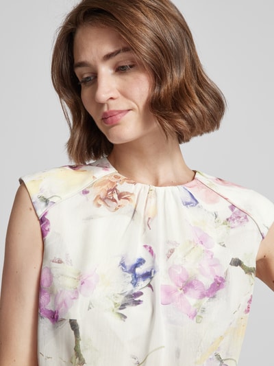 Ted Baker Sukienka mini z kwiatowym wzorem model ‘SAINTLY’ Złamany biały 3