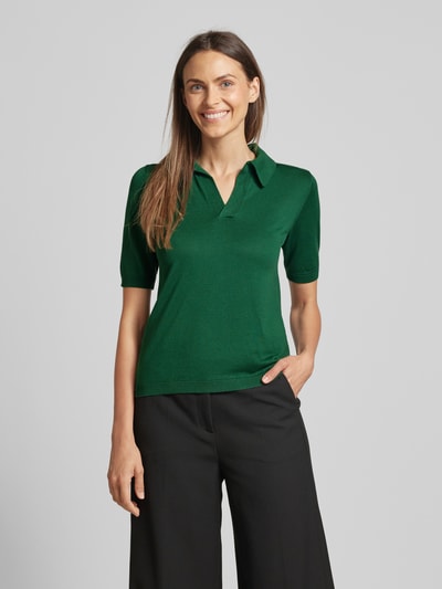 Weekend Max Mara Gebreid shirt met V-hals, model 'RONCOLO' Smaragdgroen - 4