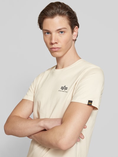 Alpha Industries T-Shirt mit Label-Print Modell 'BASIC' Offwhite 3