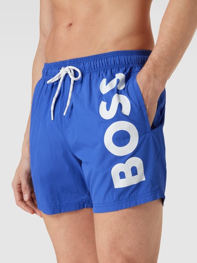 BOSS Badehose mit Label-Print Modell 'Octopus' Royal 3