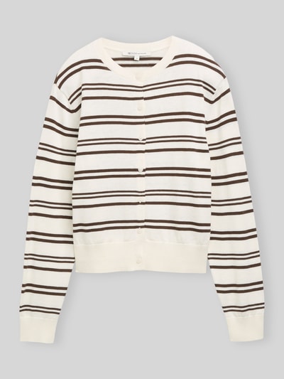 Tom Tailor Denim Regular Fit Strickjacke aus Baumwoll-Mix Offwhite 2