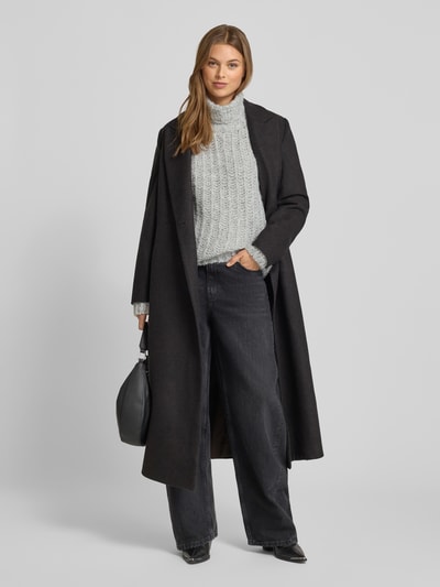 Smith and Soul Sweter z golfem o kroju relaxed fit z domieszką wełny z alpaki Jasnoszary 1