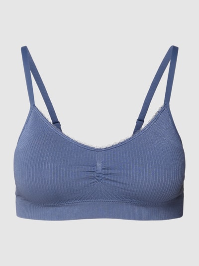 Schiesser Bralette in riblook Rookblauw - 2