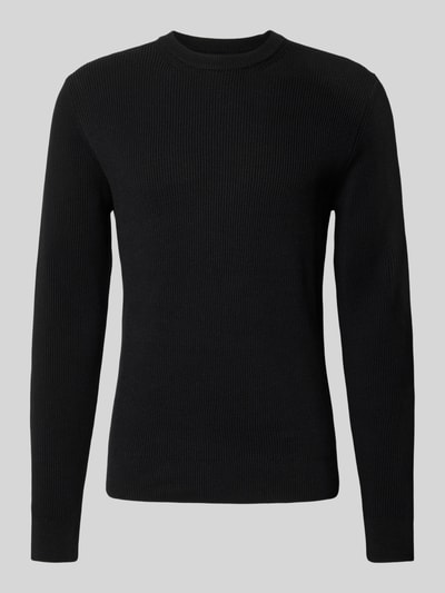 MCNEAL Regular Fit Strickpullover aus Baumwoll-Mix Black 2