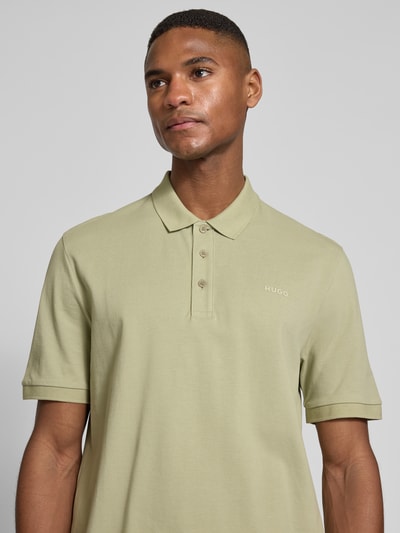 HUGO Poloshirt mit Label-Print Modell 'Donos' Hellgruen 3