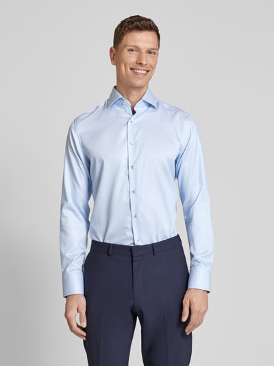 Eterna Slim Fit Slim fit zakelijk overhemd met haaikraag Bleu - 4