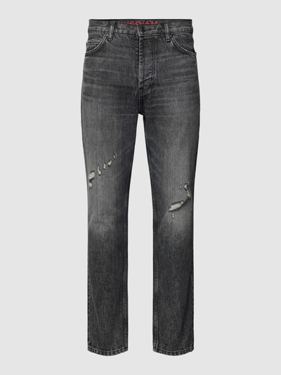 HUGO Straight leg jeans in destroyed-look, model 'HUGO 634' Antraciet - 2