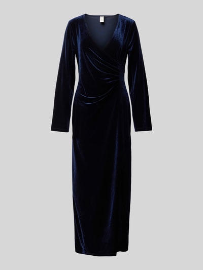 YAS Maxikleid mit V-Ausschnitt Modell 'SIVA' Marine 2