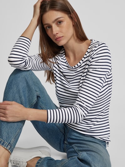 Oui Longsleeve mit U-Boot-Ausschnitt Modell 'SUMIKO' Marine 3