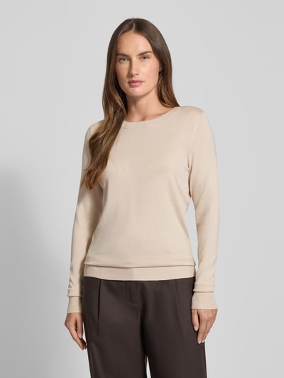 Christian Berg Woman Strickpullover mit gerippten Abschlüssen Sand 4