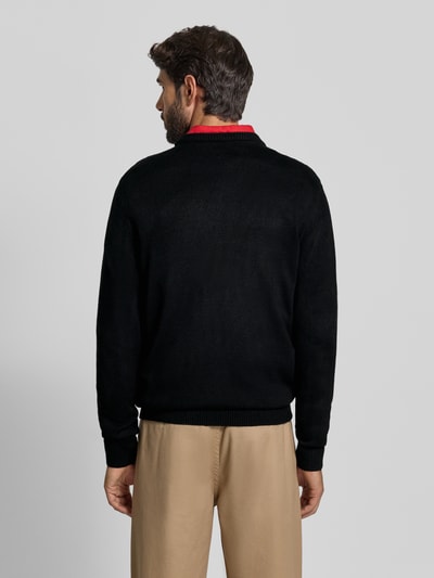 Montego Gebreide pullover met ribboorden Zwart - 5