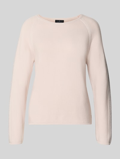 Produktfoto, Regular Fit Longsleeve aus reiner Baumwolle von monari in Beige, Strick-Optik, Rundhalsausschnitt, langärmelig, Damen
