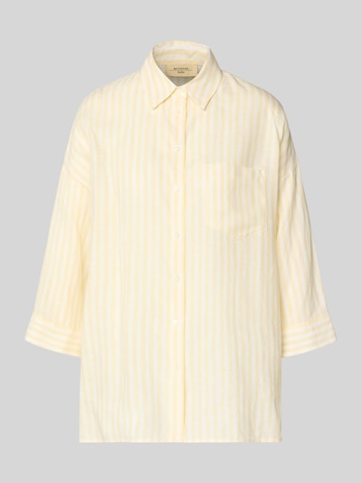 Weekend Max Mara Oversized Langarmbluse aus reinem Leinen Modell 'PANETTO' Hellgelb 2
