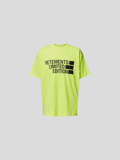 VETEMENTS Oversized T-Shirt mit Brand-Print Neon Gelb 2